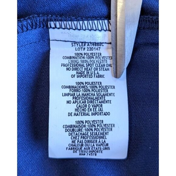 Vintage Y2K CACHE Midnight Blue Lean Column Sequined Mini Maxi Dress Size 8 - Picture 3 of 6